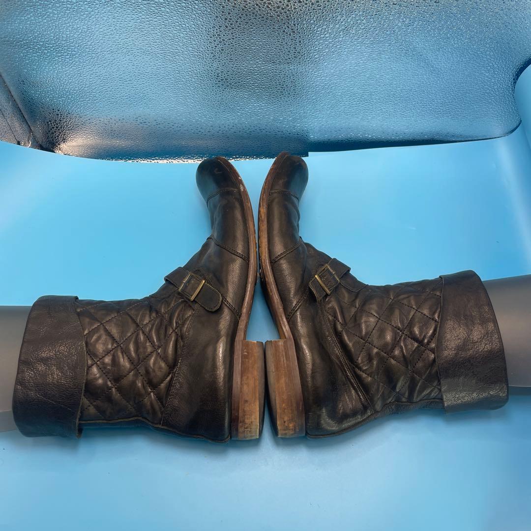 キャサリンハムネットロンドン　ミドルブーツ　エンジニアブーツ　ジップ　25.5㎝