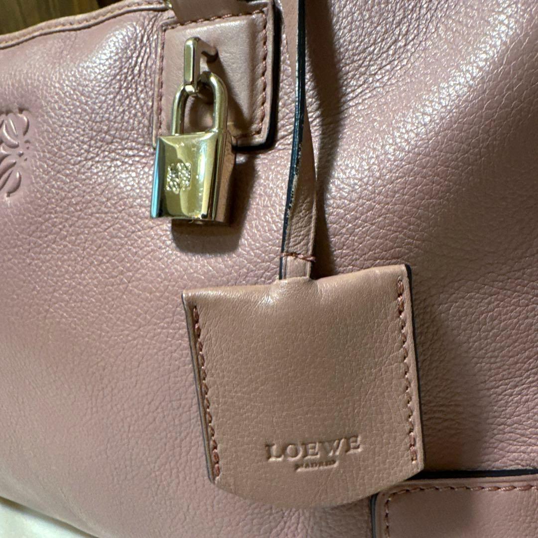 【美品】　LOEWE ロエベ アマソナ36 ハンドバッグ アナグラム ピンク