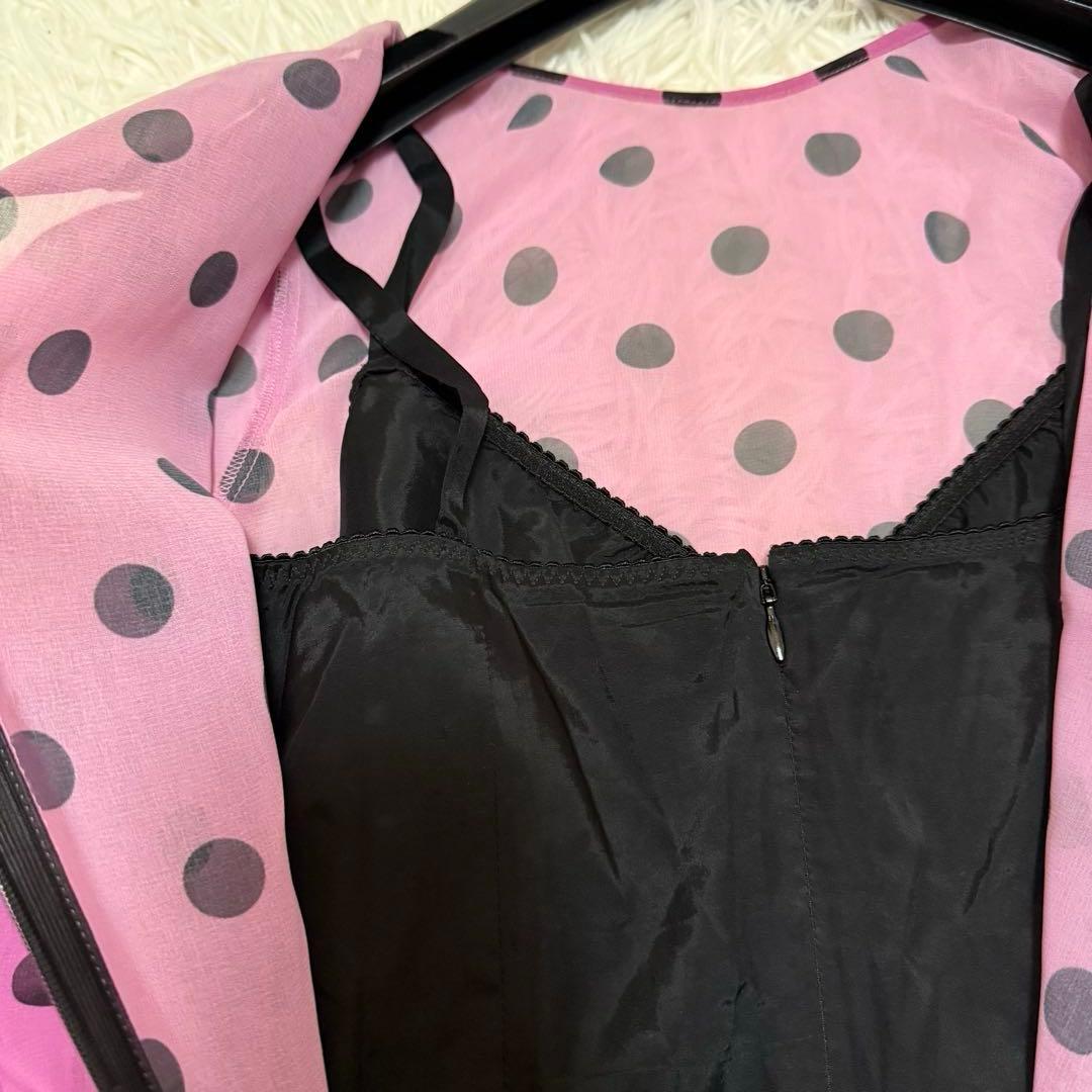 【希少】ドルチェ&ガッパーナ　シルク　ドット柄　ワンピース　36 七分袖