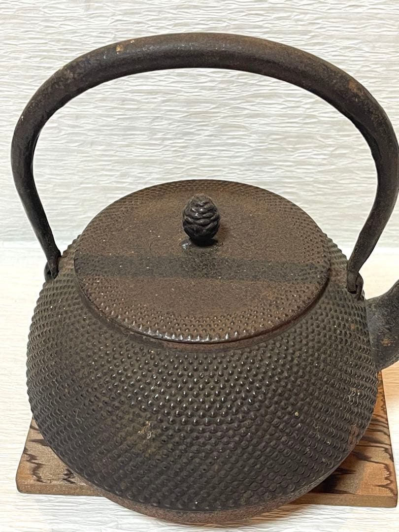 南部鉄器　鉄瓶 あられ模様　アンティーク121