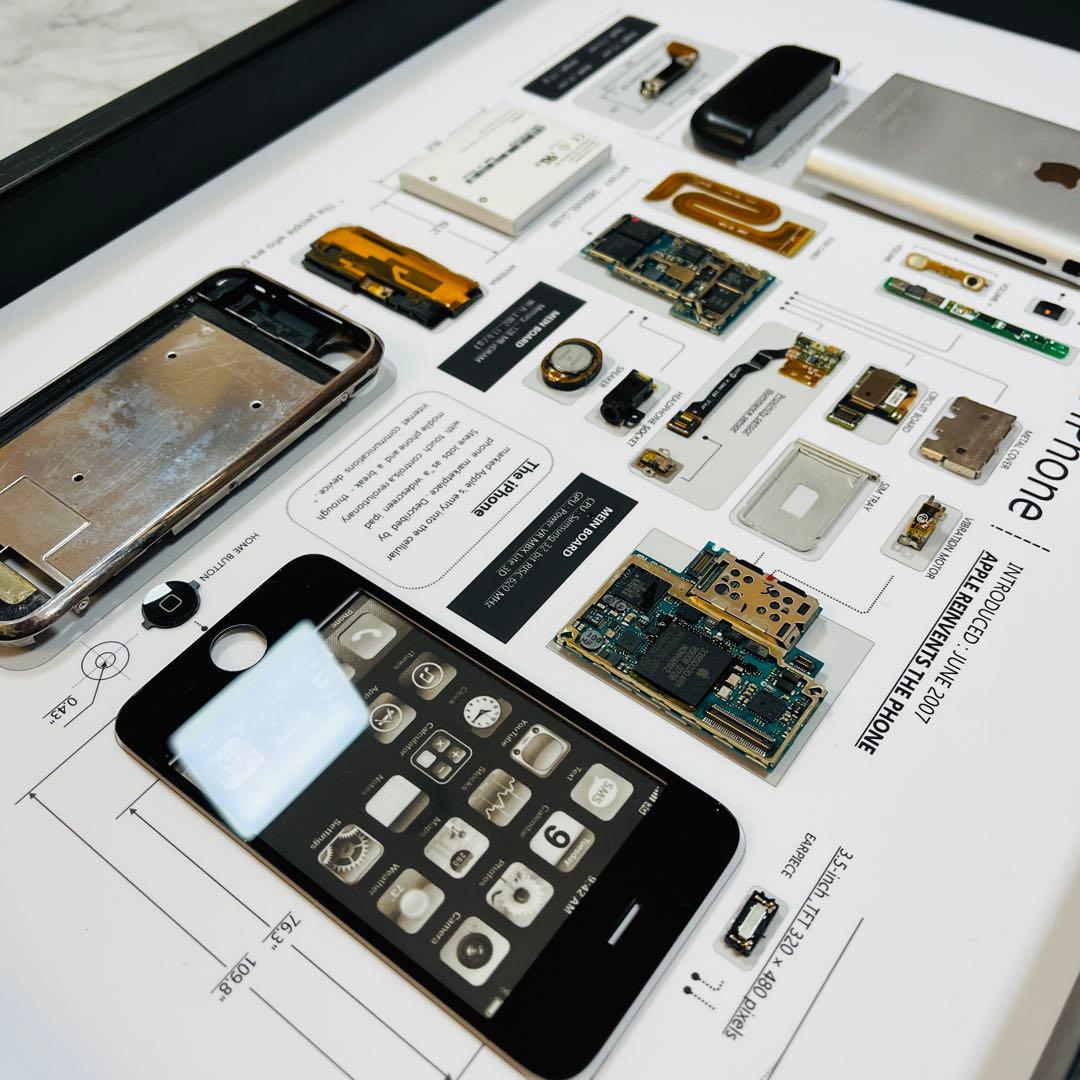 【プレミアム端末】 iPhone 2G 標本アート 高級木製ボックスフレーム仕様